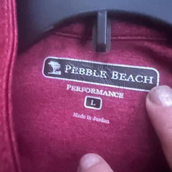 Pebble Beach men’s mock neck maroon pullover performance jacket size L - Picture 5 of 9